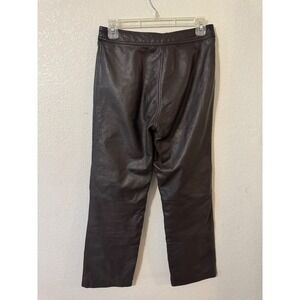 HIDE‎ SOCIETY Germany Women's Dark Brown Leather Pants Flare Leg